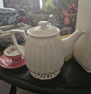 Elegant White Ceramic Teapot